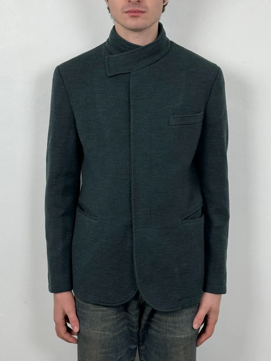 AW2009 Emporio Armani Asymmetrical Green Classy Jacket - Image 2