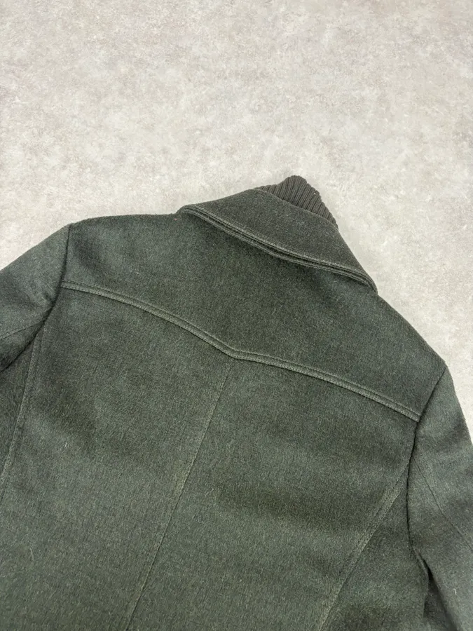AW2009 Emporio Armani Dark Green Wool Caban Jacket - Image 7