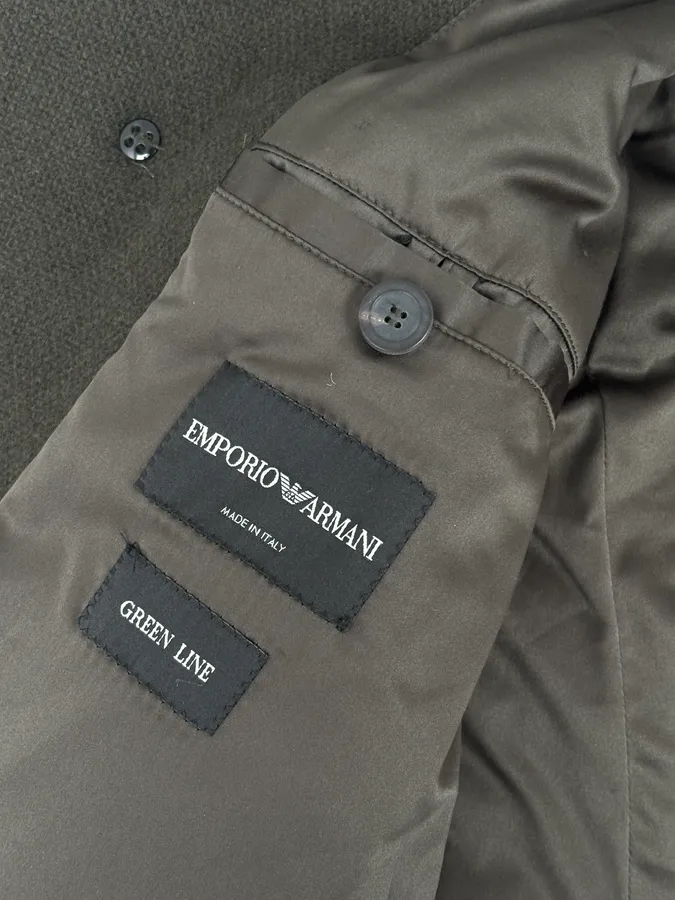 AW2009 Emporio Armani Khaki Wool Blazer Coat - Image 10