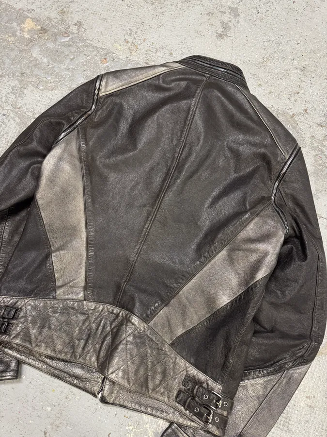 AW2009 Gucci Biker Detachable Sleeves Leather Jacket - Image 7
