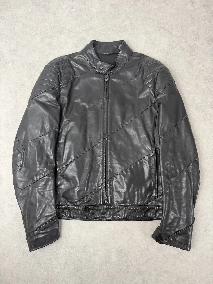 AW2009 Maison Martin Margiela Biker Black Leather Jacket