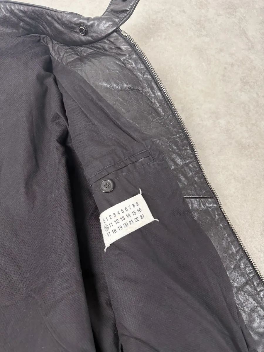 AW2009 Maison Martin Margiela Biker Black Leather Jacket - Image 10
