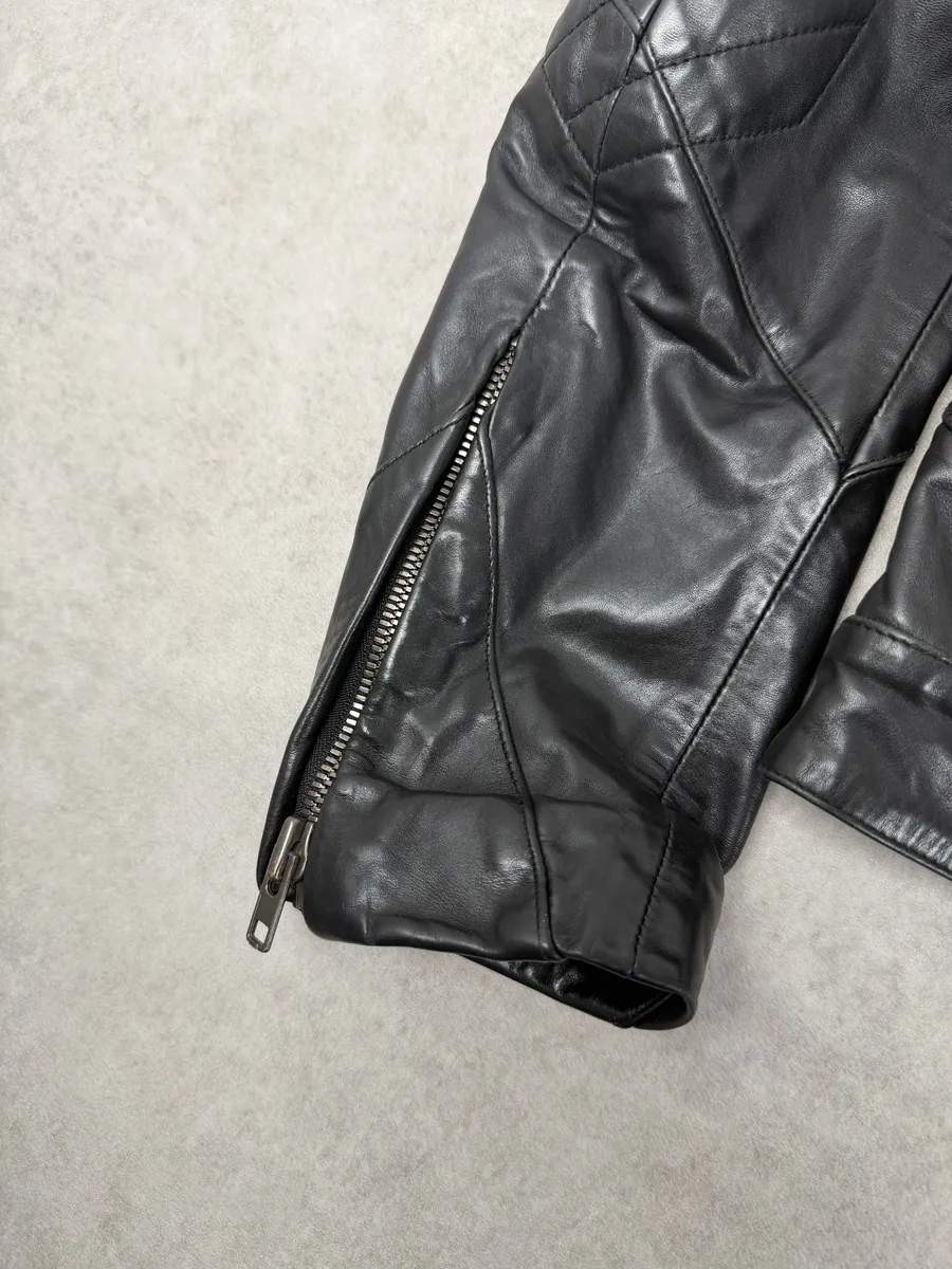 AW2009 Maison Martin Margiela Biker Black Leather Jacket - Image 7