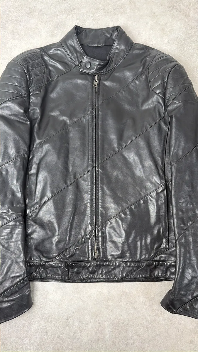 AW2009 Maison Martin Margiela Biker Black Leather Jacket - Image 8