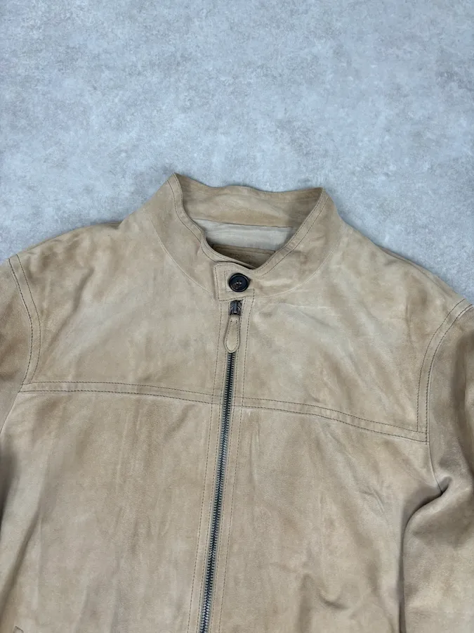 AW2009 Prada Beige Suede Bomber Jacket - Image 4