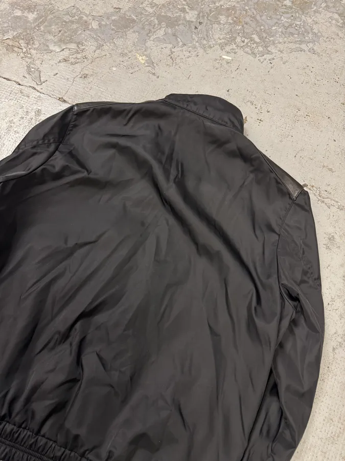 AW2009 Prada Black Leather & Nylon Hybrid Jacket - Image 3