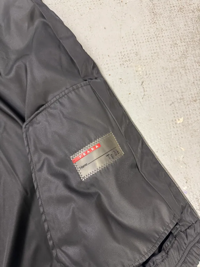 AW2009 Prada Black Leather & Nylon Hybrid Jacket - Image 5