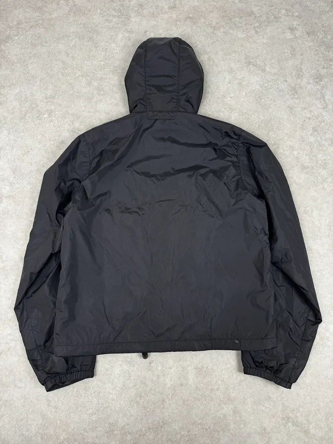 AW2009 Prada Black Nylon Light Hooded Windbreaker Jacket - Image 4