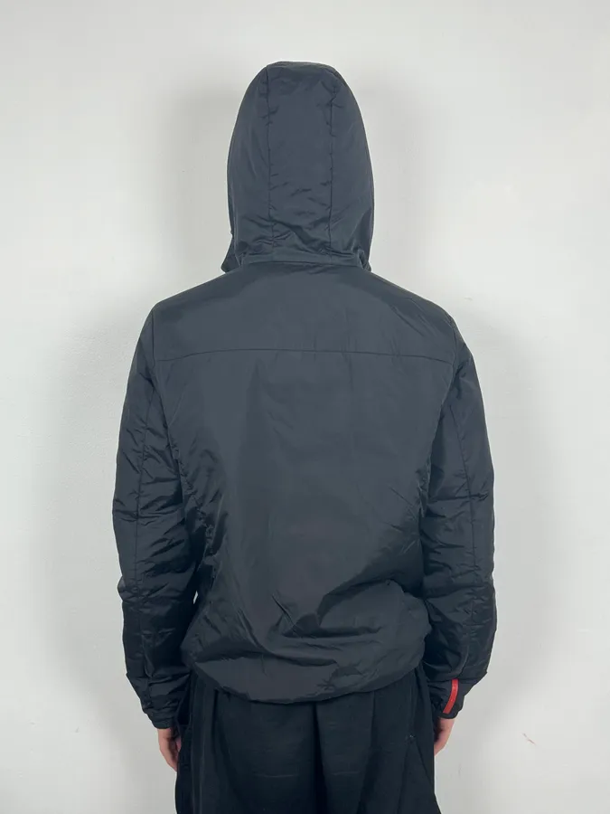 AW2009 Prada Black & Olive Reversible Nylon Linea Rossa Hooded Jacket - Image 6