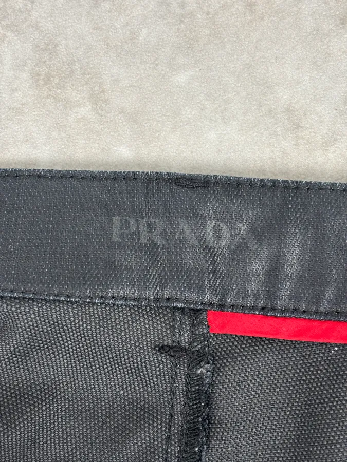 AW2009 Prada Black Slim Waxed Effect Denim Jeans - Image 11
