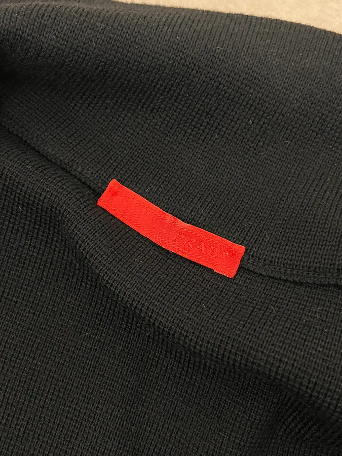 AW2009 Prada Black Wool Linea Rossa Zip-up Sweater - Image 9