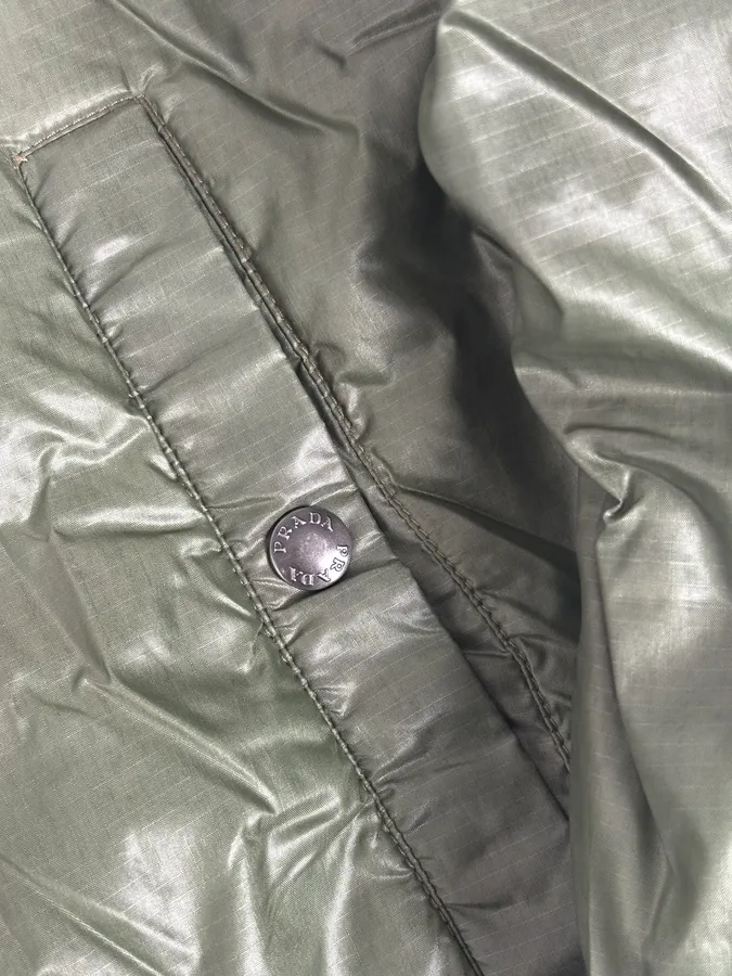AW2009 Prada Green Nylon Lined Bomber Jacket - Image 9