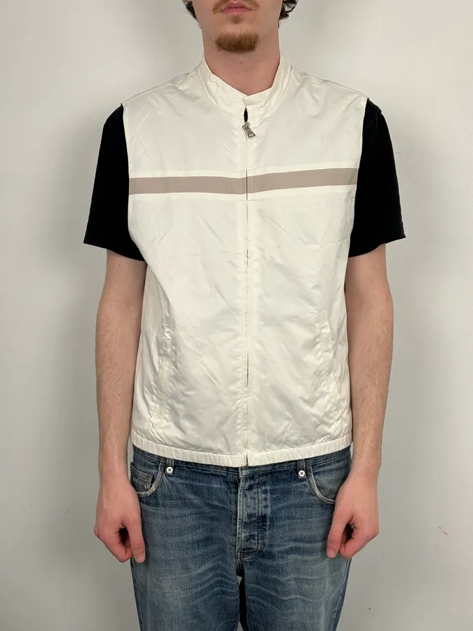 AW2009 Prada White Sport Reflective Strip Nylon Vest - Image 2