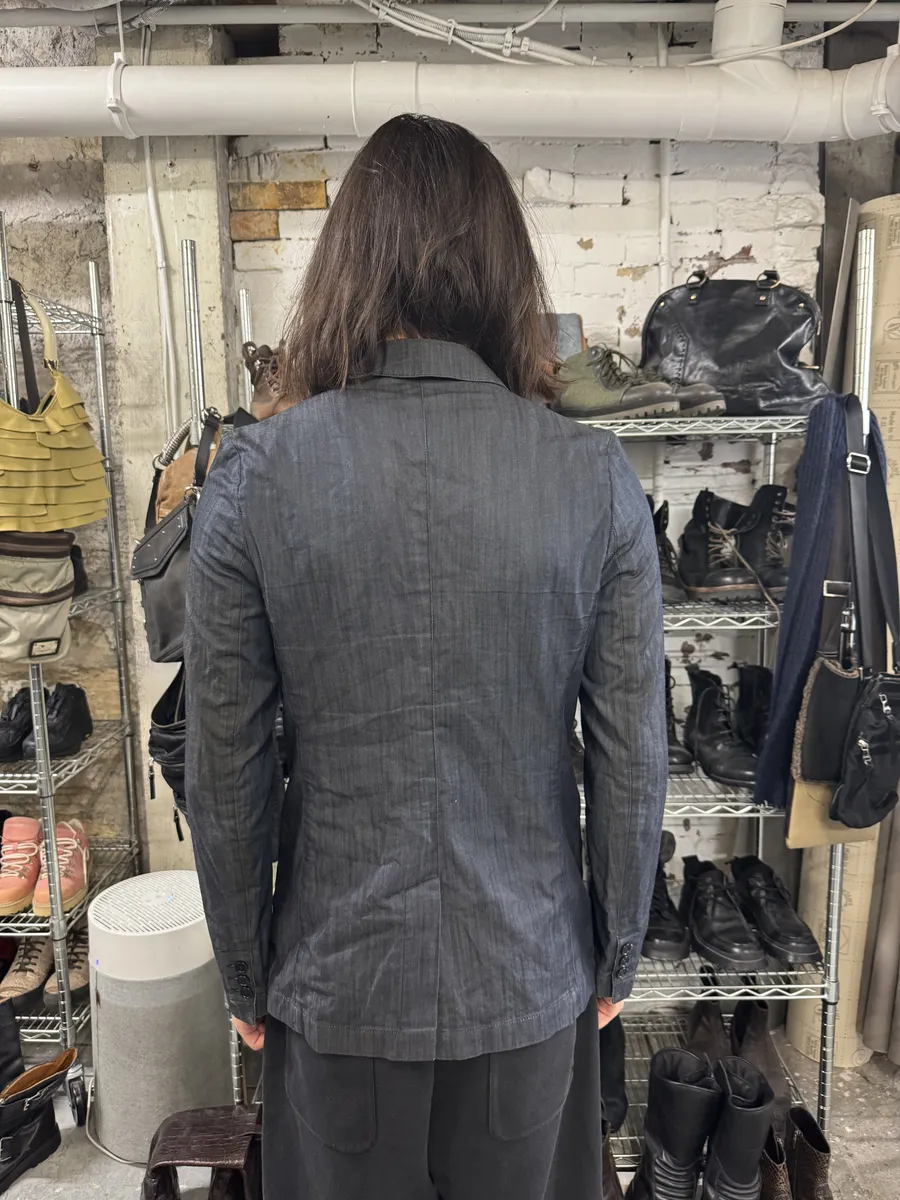 AW2009 Raf Simons Navy Denim Blazer Jacket - Image 3