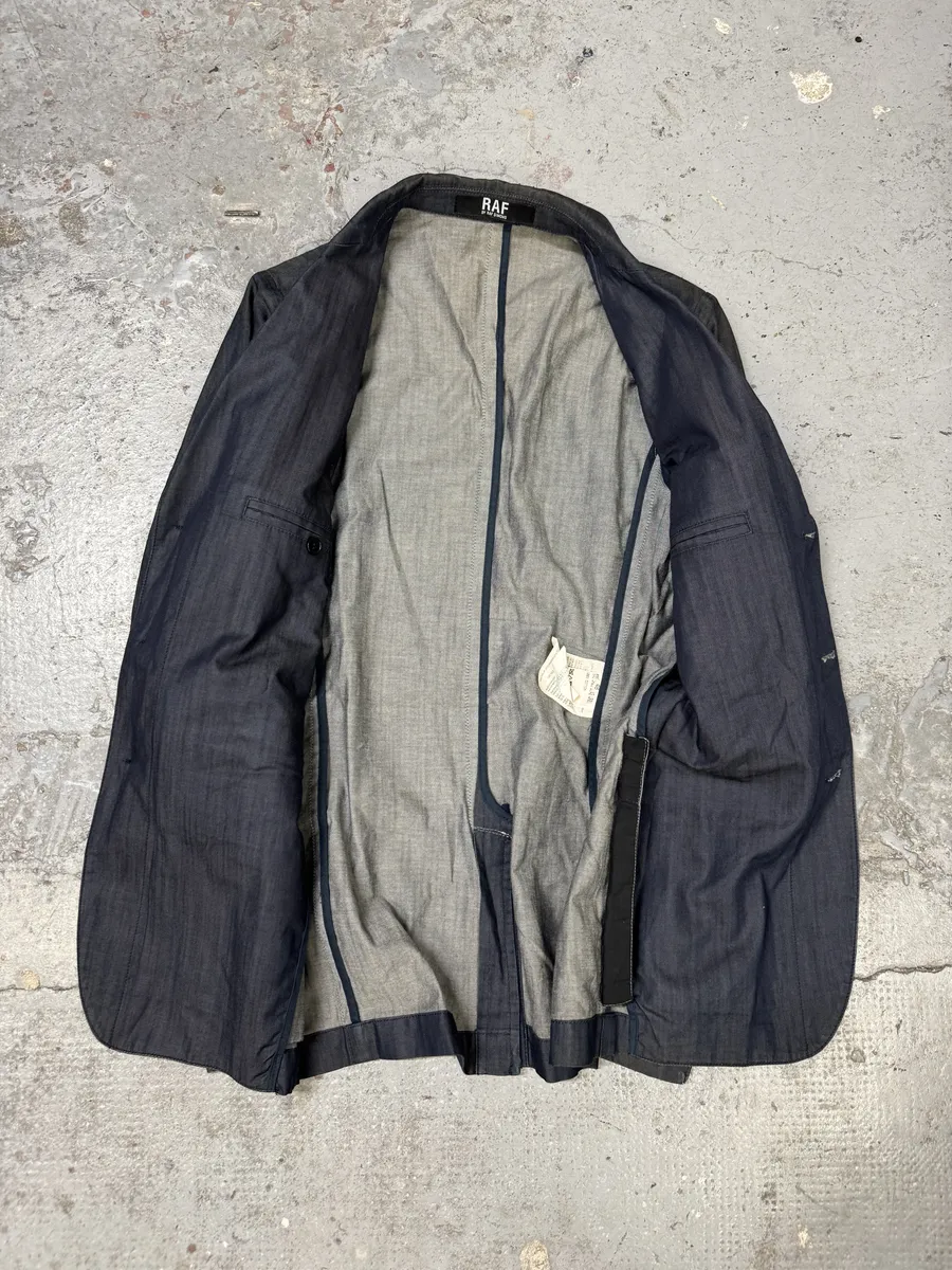 AW2009 Raf Simons Navy Denim Blazer Jacket - Image 5