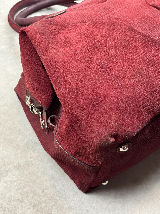 AW2009 Yves Saint Laurent Bordeaux Leather Handle Bag - Image 10