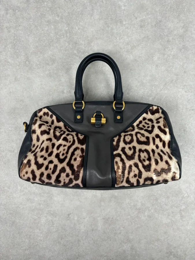 AW2009 Yves Saint Laurent Muse Leopard Pony Hair Leather Bag Stefano Pilati - Image 5