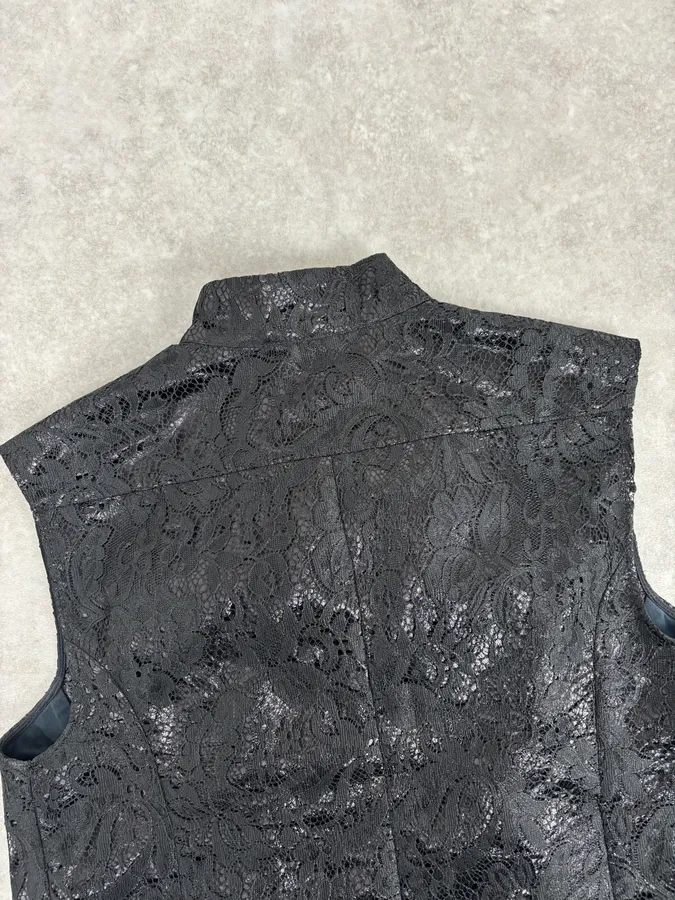 AW2010 Balenciaga Black Embroidered Vest - Image 6