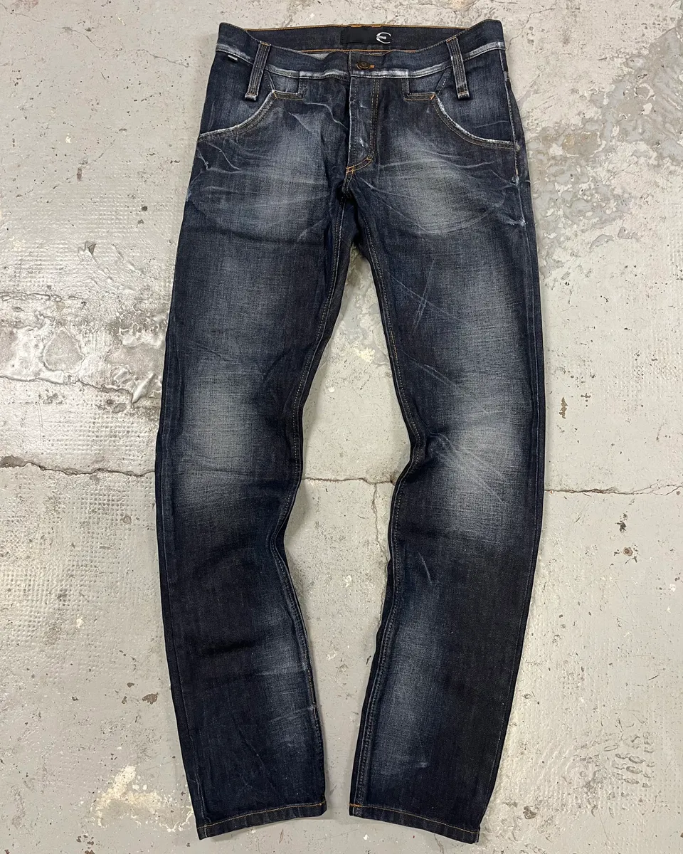 AW2010 Cavalli Brut Navy Faded Denim Slim Jeans