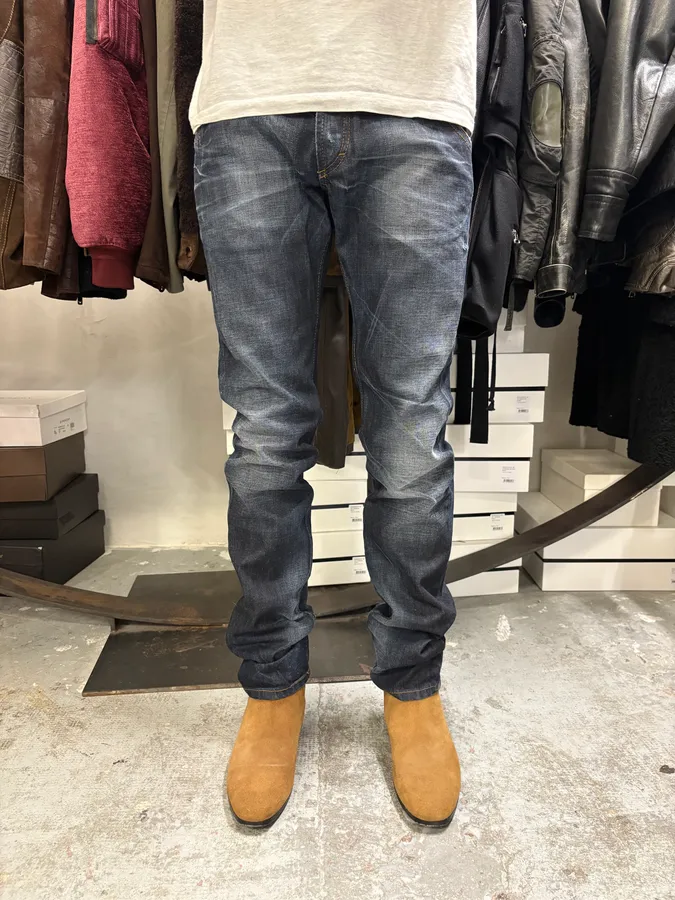 AW2010 Cavalli Brut Navy Faded Denim Slim Jeans - Image 2