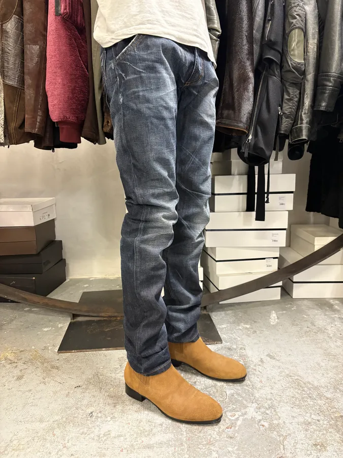 AW2010 Cavalli Brut Navy Faded Denim Slim Jeans - Image 3