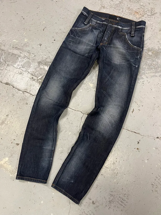 AW2010 Cavalli Brut Navy Faded Denim Slim Jeans - Image 5