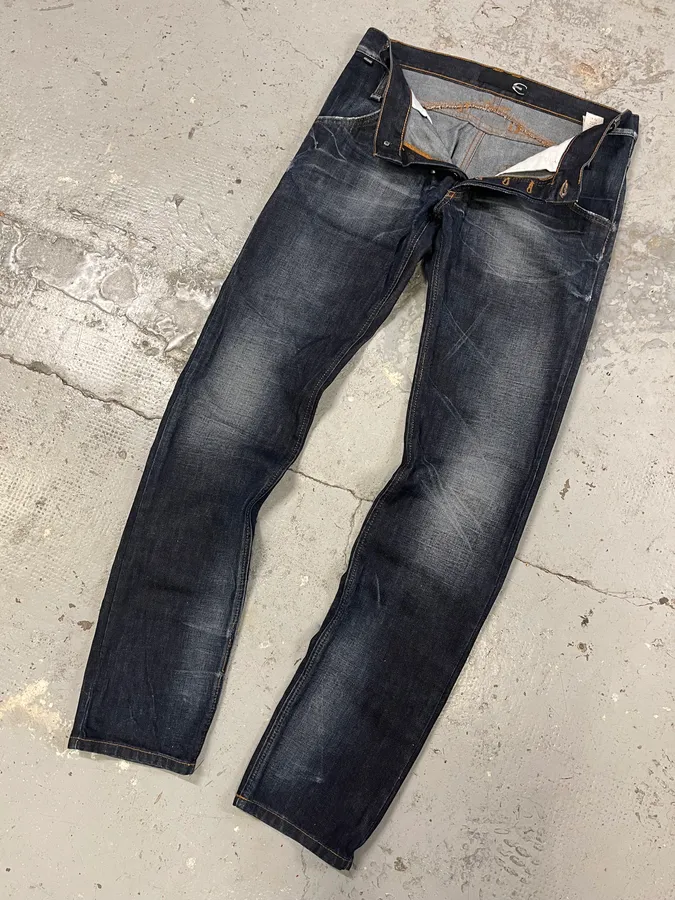 AW2010 Cavalli Brut Navy Faded Denim Slim Jeans - Image 6