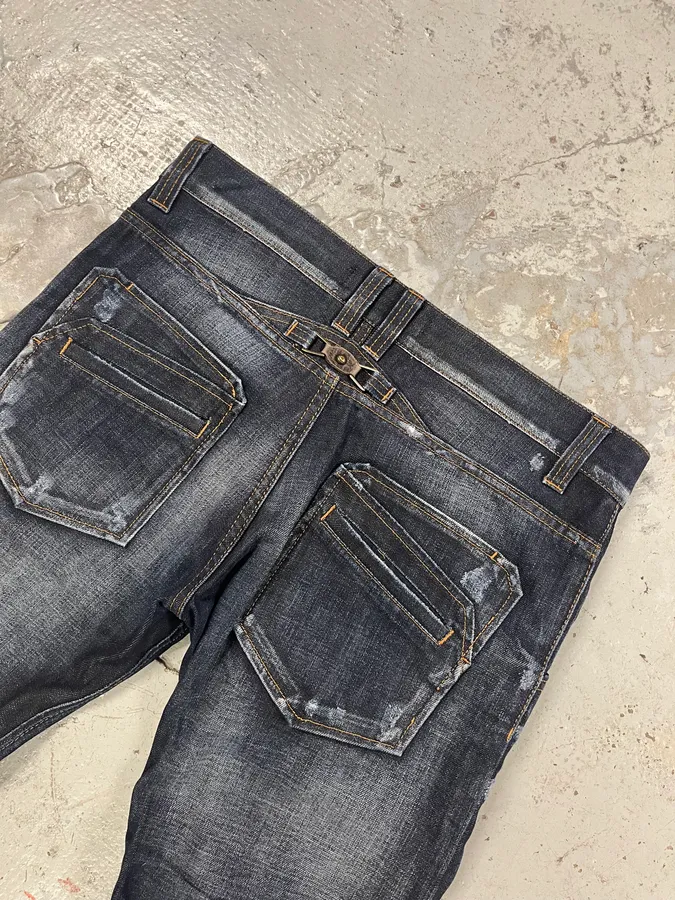 AW2010 Cavalli Brut Navy Faded Denim Slim Jeans - Image 8