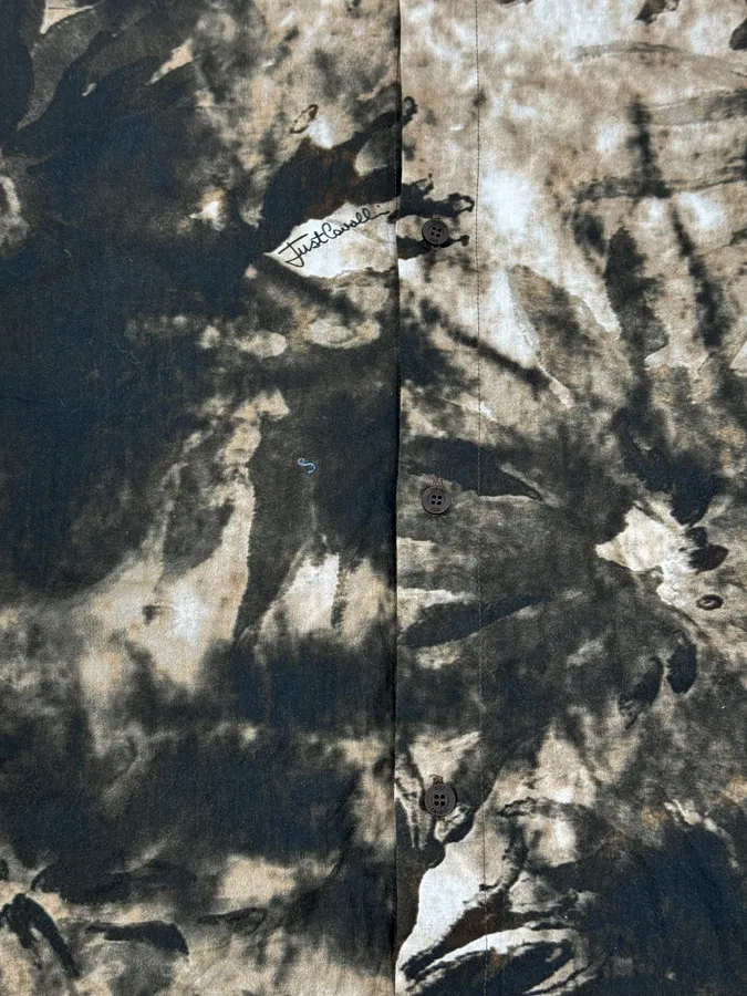 AW2010 Cavalli Handpaint Bleached Brown & Beige Shirt - Image 8