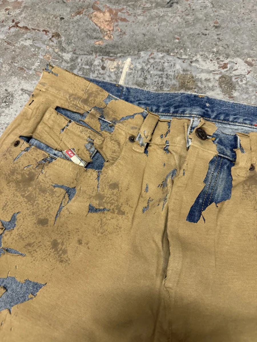 AW2010 Diesel Blue Beige Relief Contemporary Jeans - Image 8