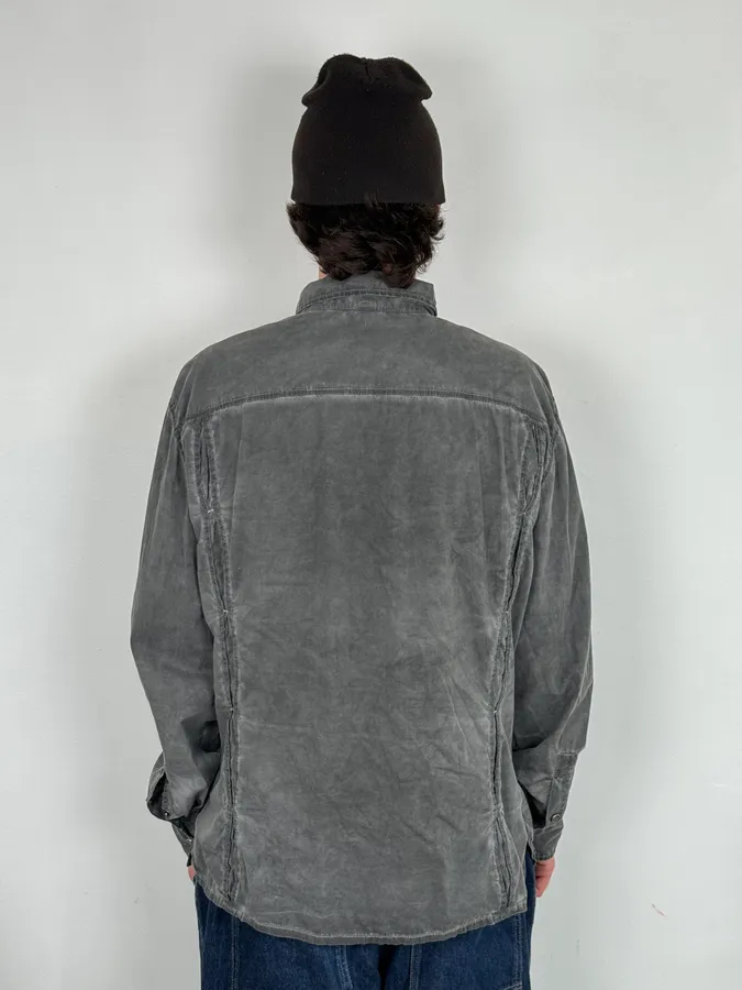AW2010 Dirk Bikkembergs Grey Washed Pleats Shirt - Image 3