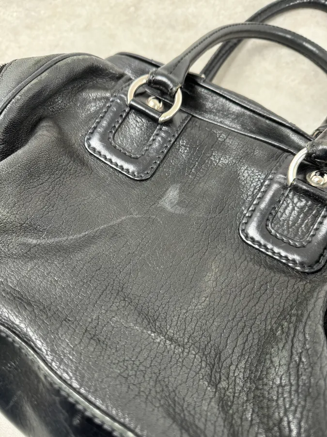 AW2010 Dolce & Gabbana Black Leather Multi Zip Lily Handle Bag - Image 5