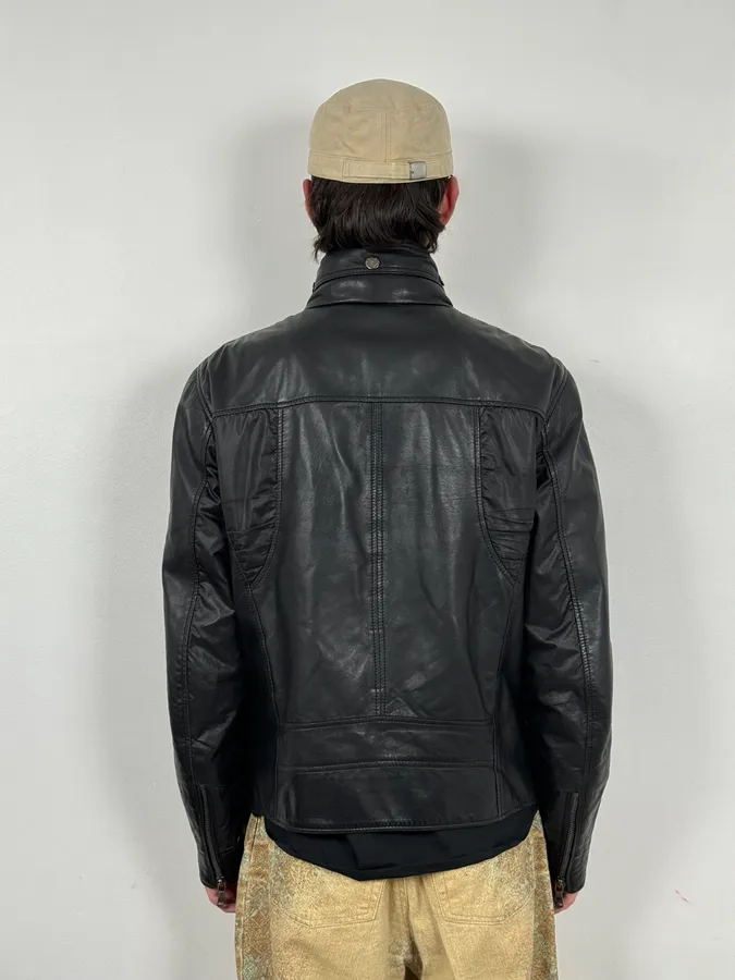 AW2010 Dolce & Gabbana Black Multi Zips Leather Jacket - Image 3