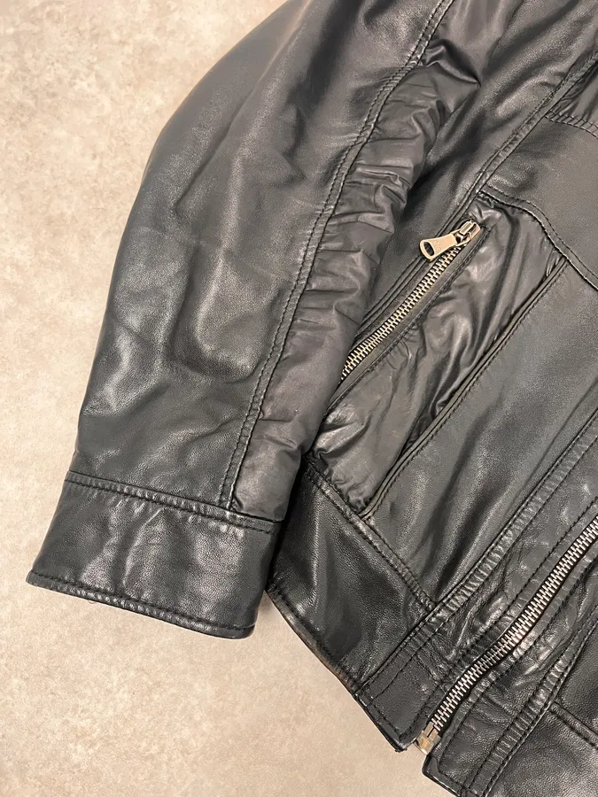 AW2010 Dolce & Gabbana Black Multi Zips Leather Jacket - Image 5