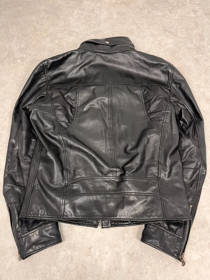AW2010 Dolce & Gabbana Black Multi Zips Leather Jacket - Image 6
