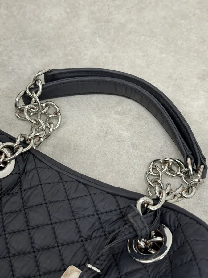 AW2010 Dolce & Gabbana Black Puffer Multi Zips Lily Bag - Image 7