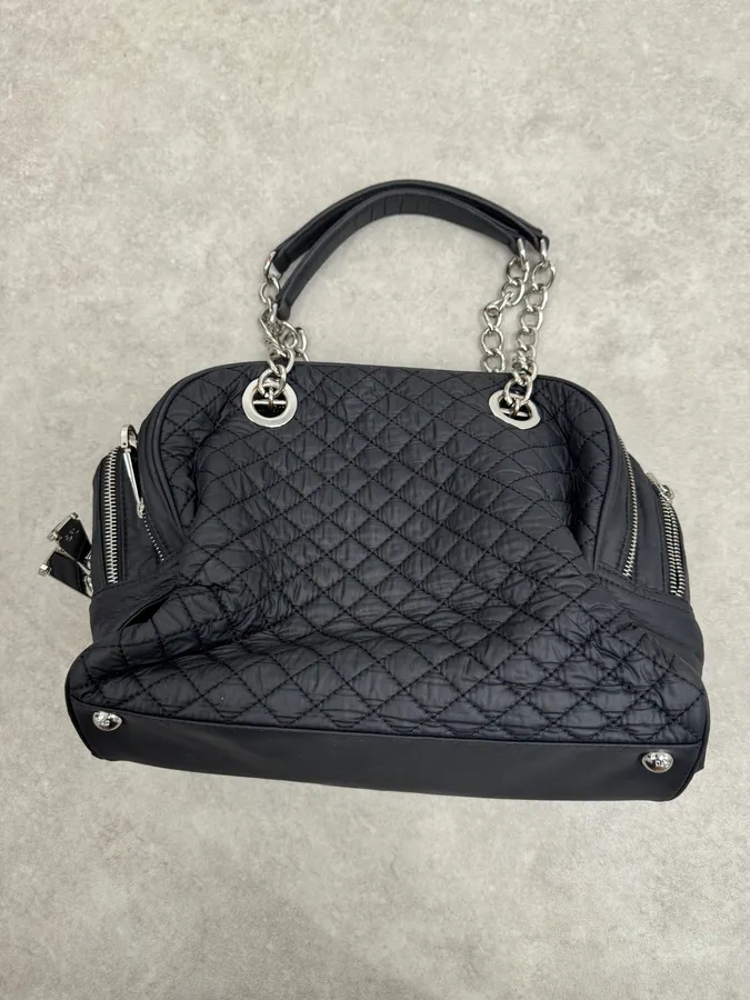AW2010 Dolce & Gabbana Black Puffer Multi Zips Lily Bag - Image 9