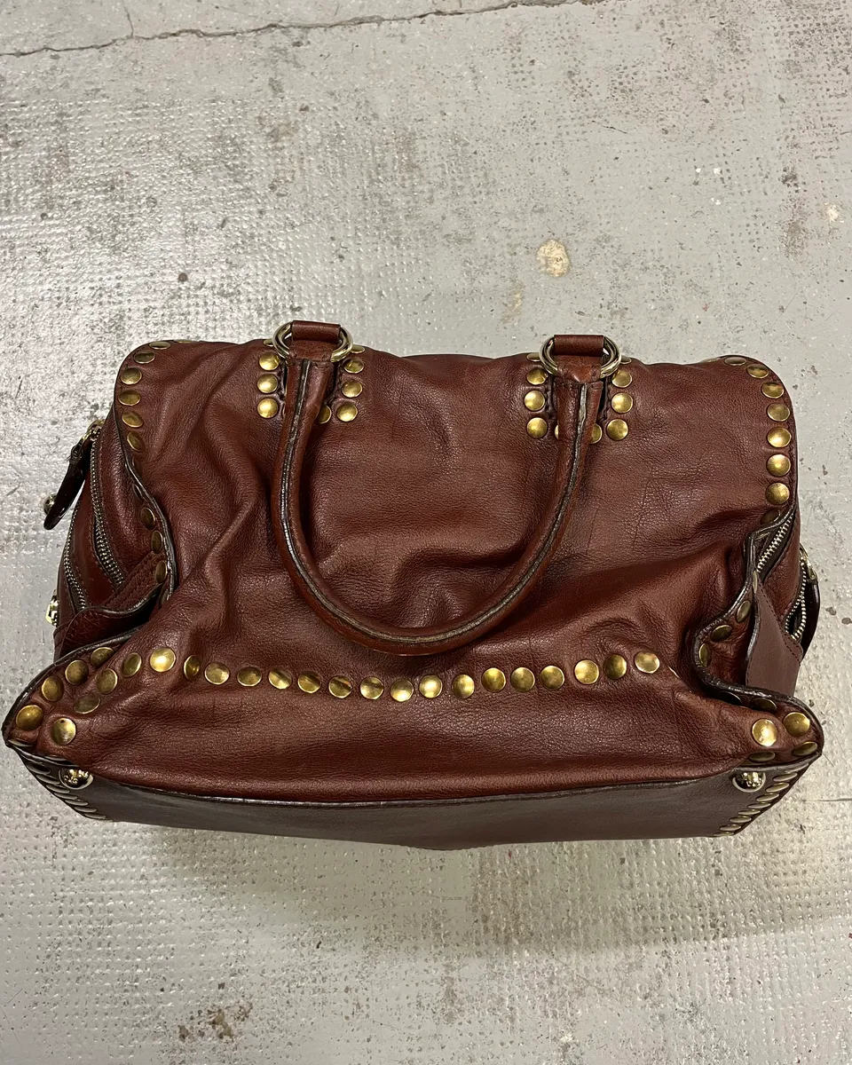 AW2010 Dolce & Gabbana Brown Leather Studded Lily Bag - Image 7
