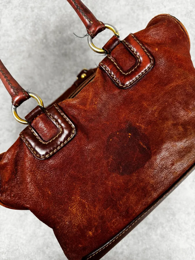 AW2010 Dolce & Gabbana Brown Multi Zip Leather Lily Bag - Image 7