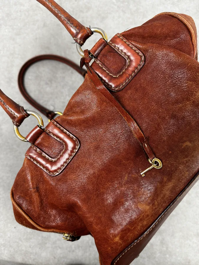 AW2010 Dolce & Gabbana Brown Multi Zip Leather Lily Bag - Image 8