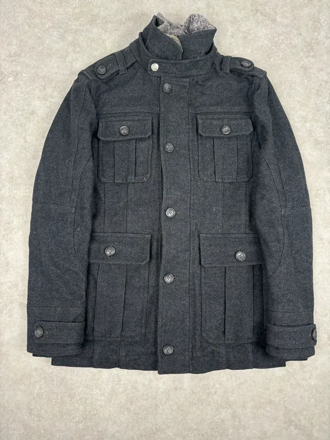 AW2010 Dolce & Gabbana Charcoal Wool Multi-Pocket Coat - Image 4