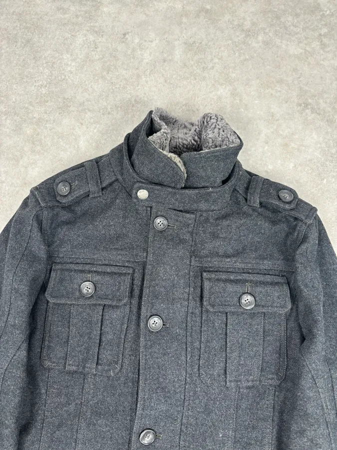 AW2010 Dolce & Gabbana Charcoal Wool Multi-Pocket Coat - Image 5