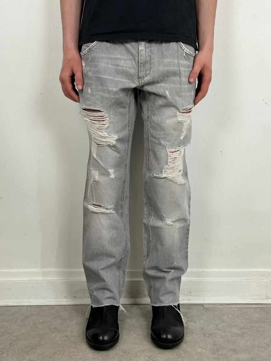 AW2010 Dolce & Gabbana Distressed Grey Denim Jeans