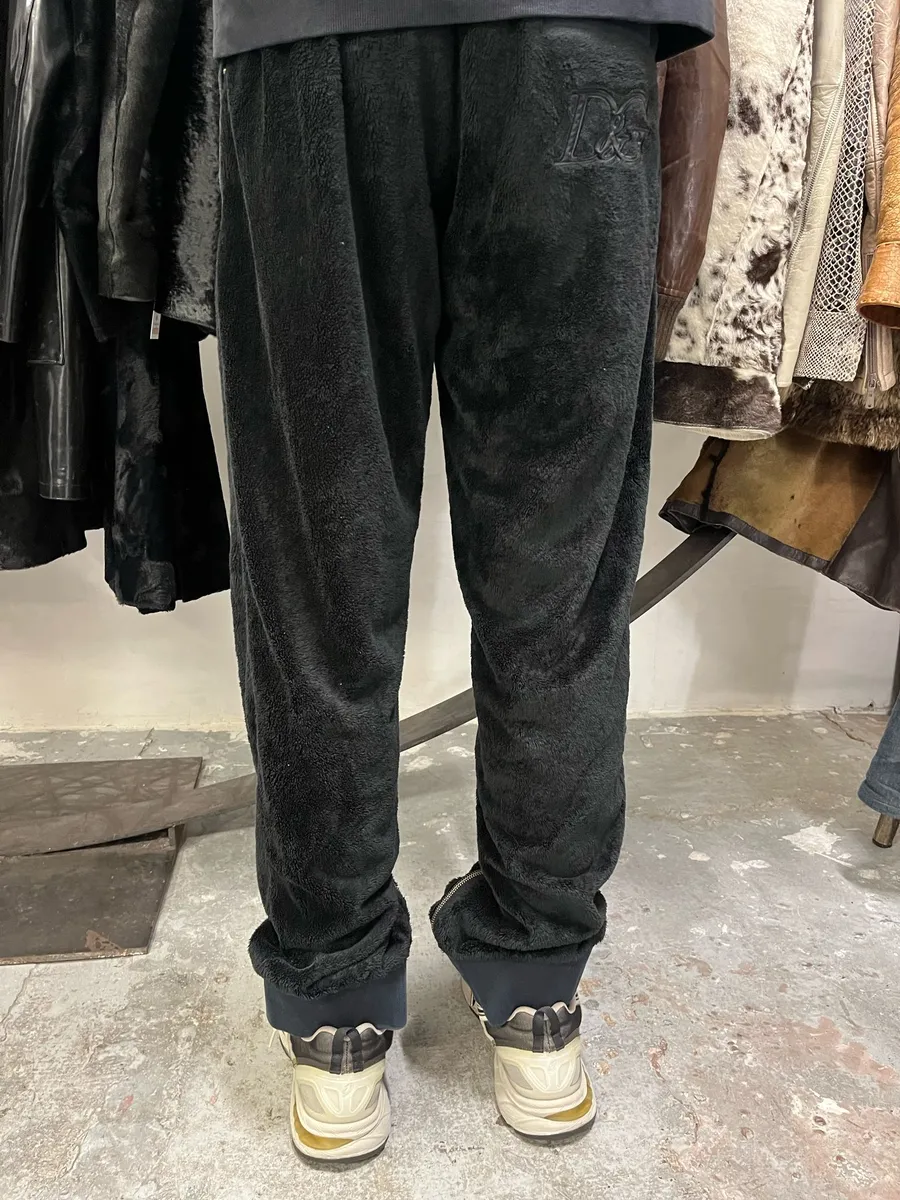 AW2010 Dolce & Gabbana Fleece Black Plushed Jogger - Image 3