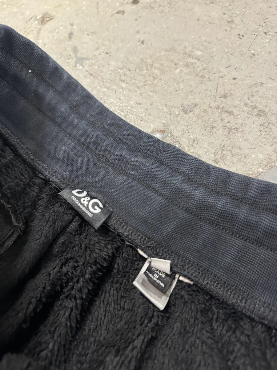 AW2010 Dolce & Gabbana Fleece Black Plushed Jogger - Image 7