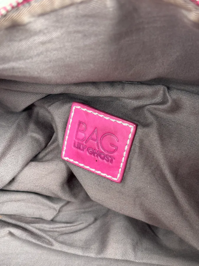 AW2010 Dolce & Gabbana Fuchsia Pink Canvas Trompe Loeil Zip Bag - Image 18