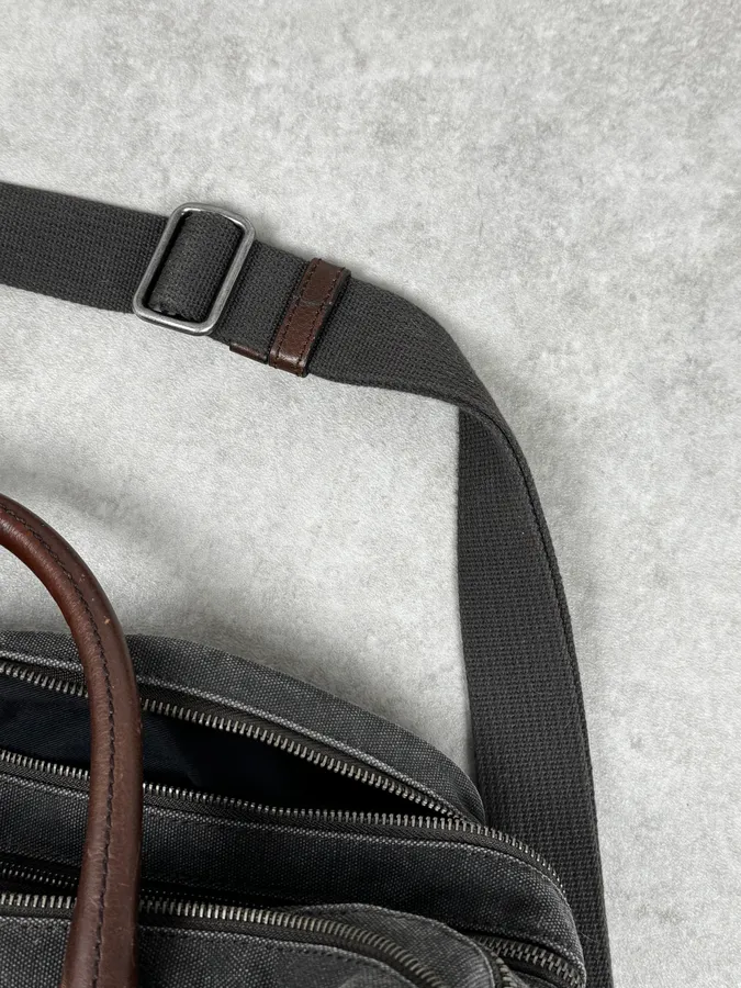 AW2010 Dolce & Gabbana Grey Canvas & Leather Lily Zip Bag - Image 13
