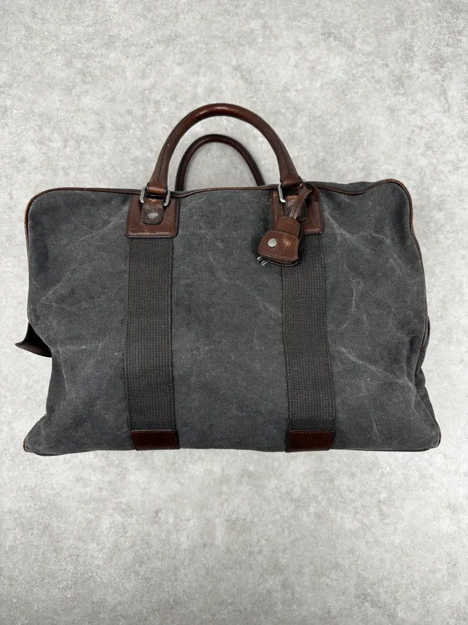 AW2010 Dolce & Gabbana Grey Canvas & Leather Lily Zip Bag - Image 4