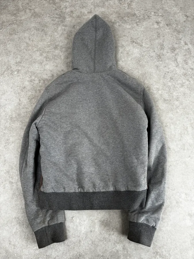AW2010 Dolce & Gabbana Grey Technical Leather Hooded Jacket - Image 4