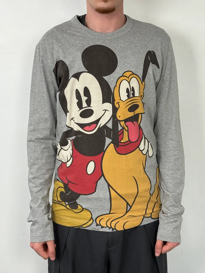 AW2010 Dolce & Gabbana Mickey & Pluto Grey Longsleeves - Image 2